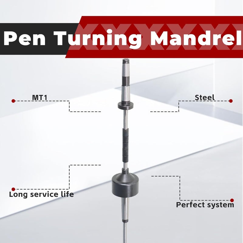 findmall Turning Tools, Pen Mandrel Pen Turning Mandrel 1MT Fit for Turning Machine - Image 4